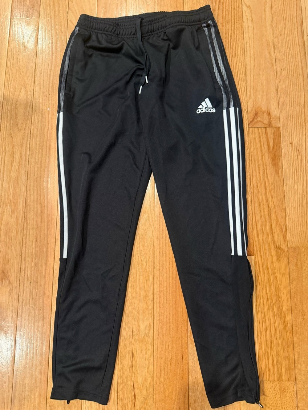 adidas Black Joggers with White Side Stripes